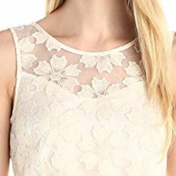 Donna Morgan Ivory Embroidered Floral Lace Shift Dress Size 10 Sleeveless NWT - Picture 2 of 7